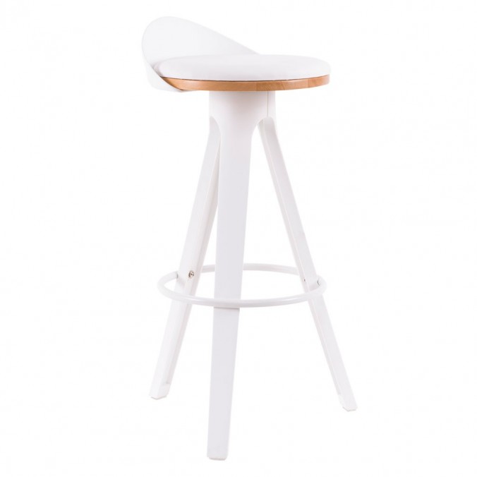 Taburete blanco diseño moderno - 49x48x86h