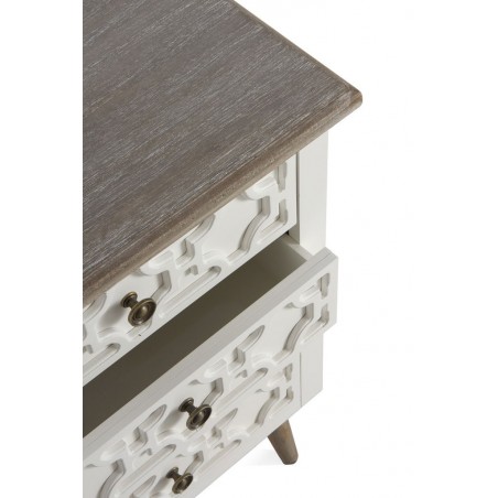 Mesita de noche 4 cajones estilo Romántico 48x35x92h