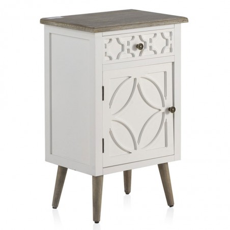 Mesita de noche cajón y puerta estilo Romántico 48x35x76h