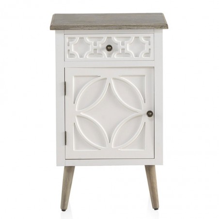 Mesita de noche cajón y puerta estilo Romántico 48x35x76h