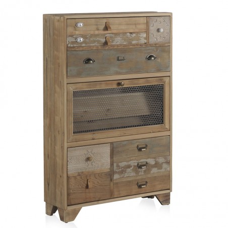 Zapatero estilo industrial 80x25x128h chapa de abeto.