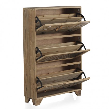 Zapatero estilo industrial 80x25x128h chapa de abeto.