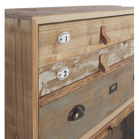 Zapatero estilo industrial 80x25x128h chapa de abeto.