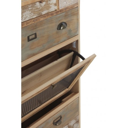 Zapatero estilo industrial 80x25x128h chapa de abeto.