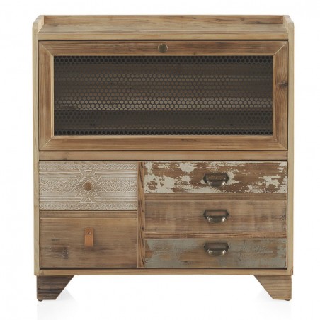 Zapatero estilo industrial 80x25x90h chapa de abeto.