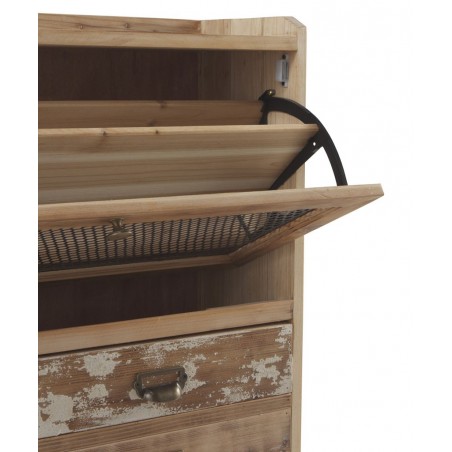 Zapatero estilo industrial 80x25x90h chapa de abeto.