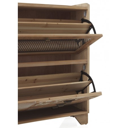 Zapatero estilo industrial 80x25x90h chapa de abeto.