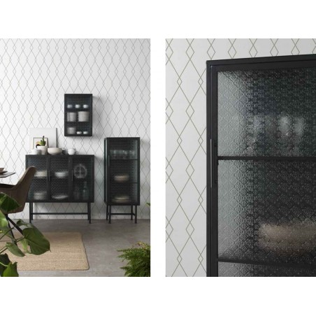 Vitrina de pié con puerta estilo industrial 42x35x120h