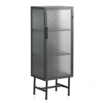 Vitrina de pié con puerta estilo industrial 42x35x120h