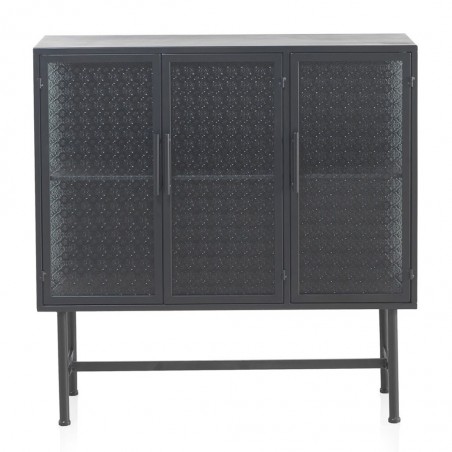 Vitrina de pié con 3 puertas estilo industrial 95x34x96h