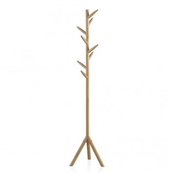 Perchero de pie 169 cm madera natural de abedul