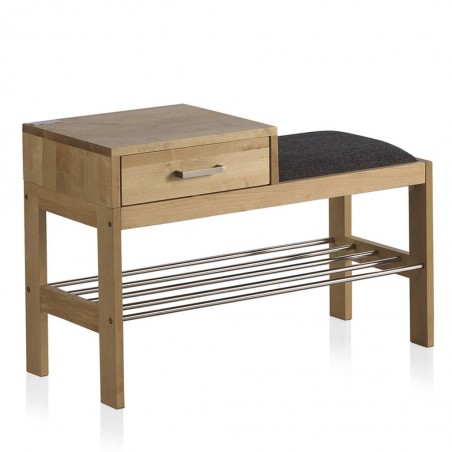 Banqueta-descalzador madera de abedul 80x35x52h