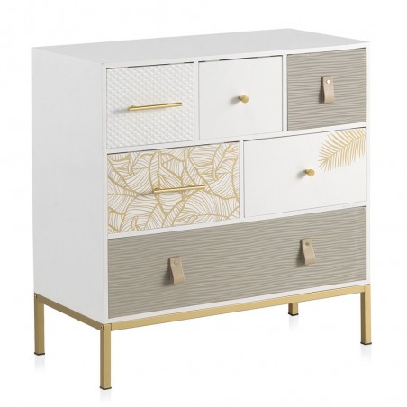 Cómoda con seis cajones estilo Art deco 80x40x83h