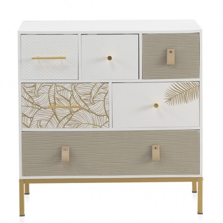 Cómoda con seis cajones estilo Art deco 80x40x83h