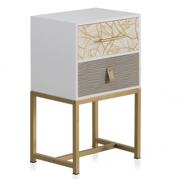 Mesita con dos cajones estilo Art deco 40x30x56h