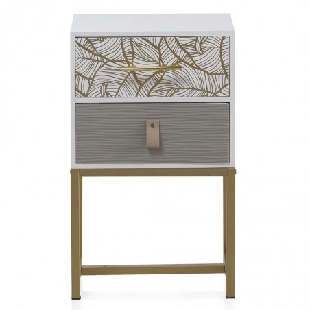 Mesita con dos cajones estilo Art deco 40x30x56h