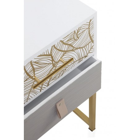 Mesita con dos cajones estilo Art deco 40x30x56h