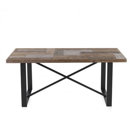 Mesa de comedor estilo rústico industrial 180x90x75h