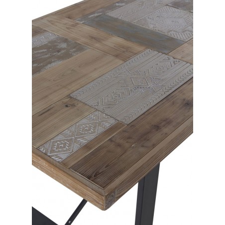 Mesa de comedor estilo rústico industrial 180x90x75h