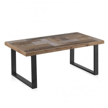 Mesa de centro estilo rústico industrial 110x60x45h