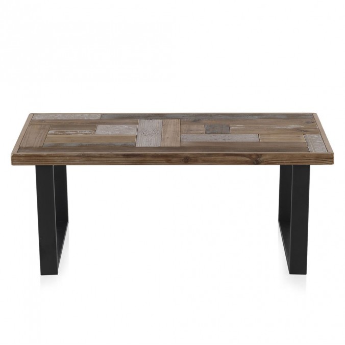 Mesa de centro estilo rústico industrial 110x60x45h