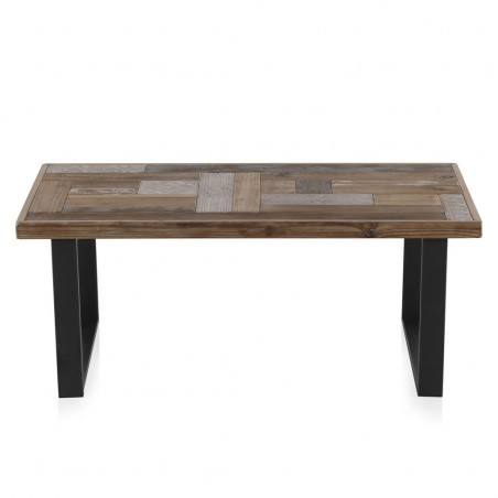 Mesa de centro estilo rústico industrial 110x60x45h