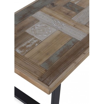 Mesa de centro estilo rústico industrial 110x60x45h 2