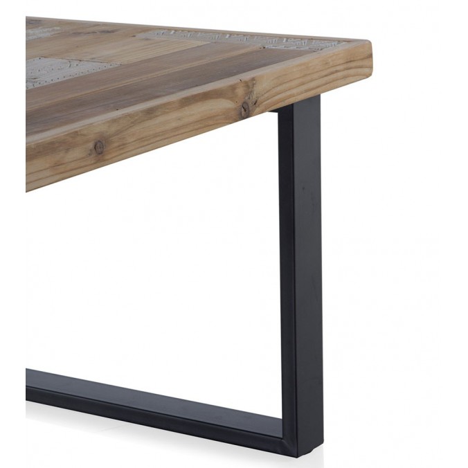 Mesa de centro estilo rústico industrial 110x60x45h