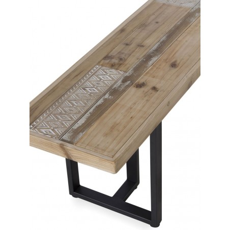 Banco de madera estilo rústico industrial 180x35x46h