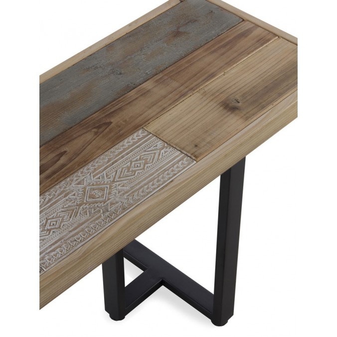 Banco de madera estilo rústico industrial 180x35x46h Banco de madera estilo rústico industrial 180x35x46h