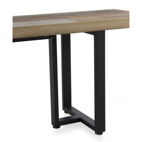 Banco de madera estilo rústico industrial 180x35x46h