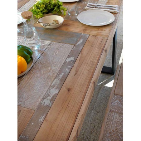 Mesa de comedor estilo rústico industrial 180x90x75h