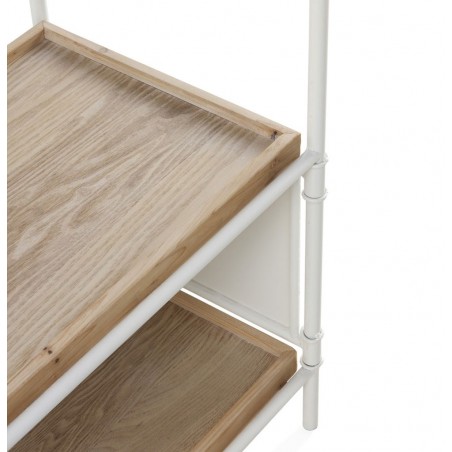 Mueble perchero-vestidor hierro y madera 92x40x163h