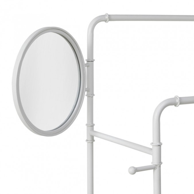 Mueble perchero-vestidor hierro y madera 92x40x163h