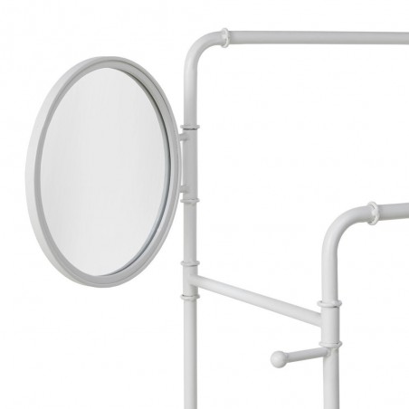 Mueble perchero-vestidor hierro y madera 92x40x163h