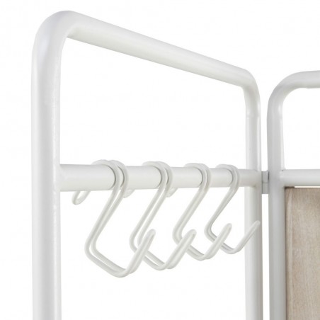 Mueble perchero-vestidor hierro y madera 150x38x179h