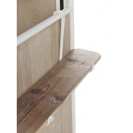 Mueble perchero-vestidor hierro y madera 150x38x179h