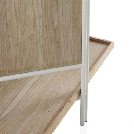 Mueble perchero-vestidor hierro y madera 150x38x179h