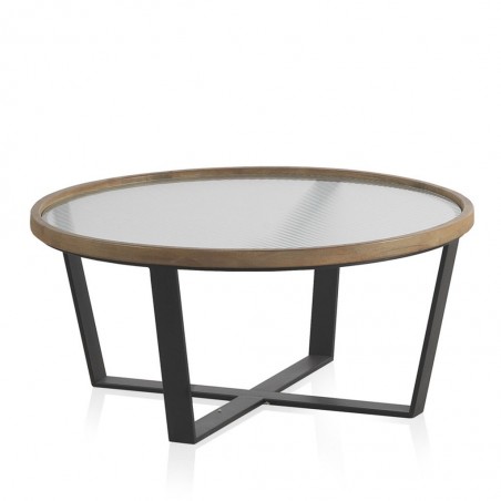 Set 2 mesas auxiliares 60 y 80cm superficie cristal