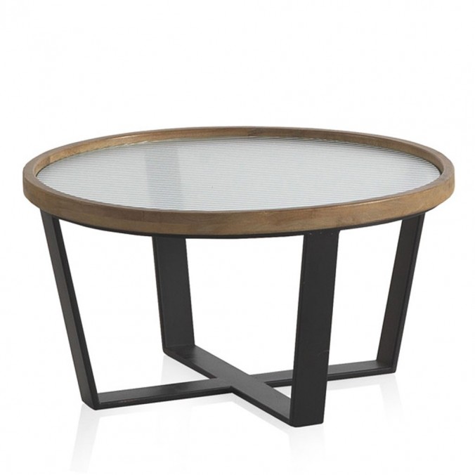 Set 2 mesas auxiliares 60 y 80cm superficie cristal