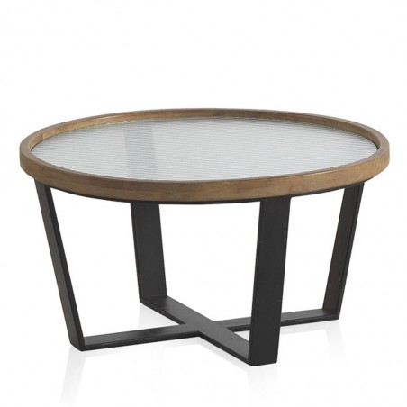 Set 2 mesas auxiliares 60 y 80cm superficie cristal