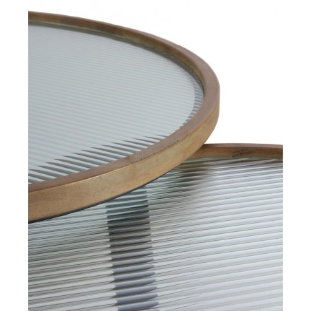 Set 2 mesas auxiliares 60 y 80cm superficie cristal