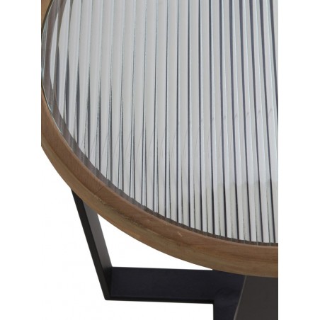 Set 2 mesas auxiliares 60 y 80cm superficie cristal