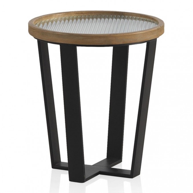 Set 2 mesas auxiliares 40 y 50cm superficie cristal