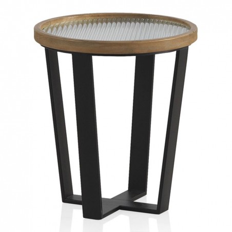 Set 2 mesas auxiliares 40 y 50cm superficie cristal