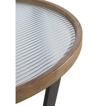 Set 2 mesas auxiliares 40 y 50cm superficie cristal 2