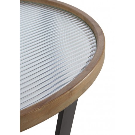 Set 2 mesas auxiliares 40 y 50cm superficie cristal