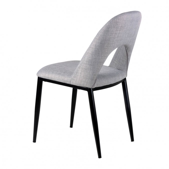 Silla ANIKA tapizado gris y patas metal negro Silla ANIKA tapizado gris y patas metal negro