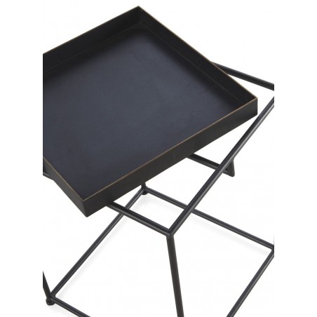 Mesa auxiliar estilo industrial - 38x38x50h