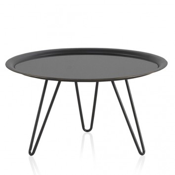 Mesa centro redonda estilo industrial - 62x34h